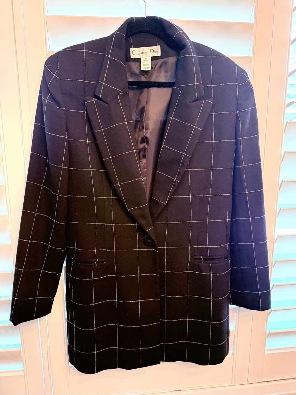 Christian Dior Women's Checkered Blazer Size 10 Like New